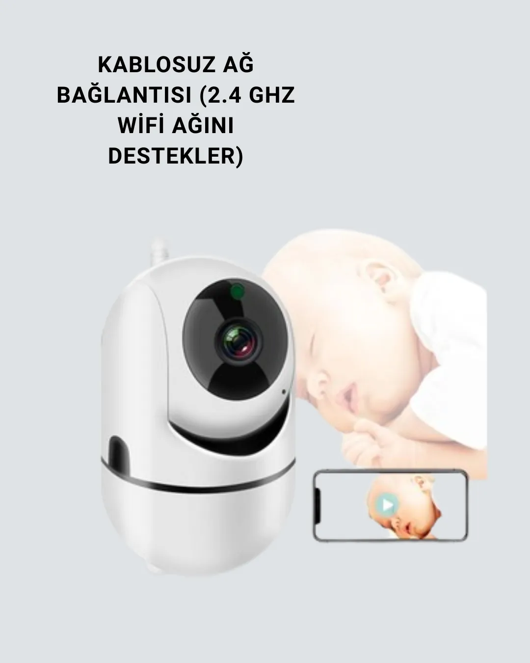 Yüksek Çözünürlüklü Hareket Takipli Kablosuz Güvenlik Kamerası – 1080P, Gece Görüşlü