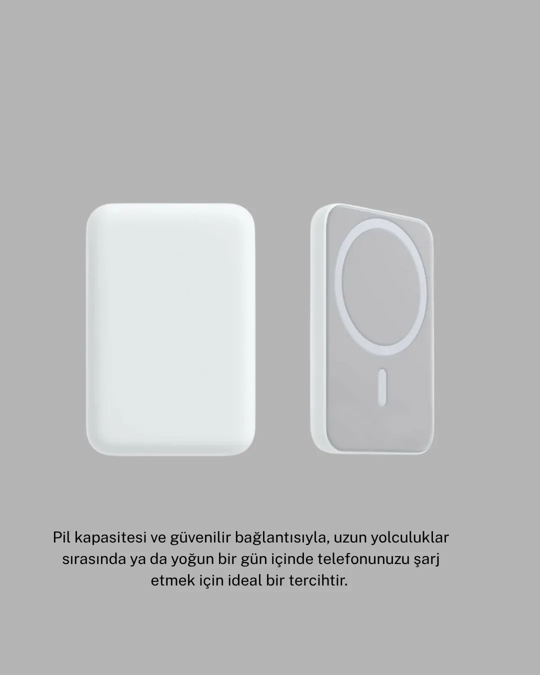 MagSafe Uyumlu Kablosuz Batarya – 27W Hızlı Şarj Destekli Kompakt Güç Bankası