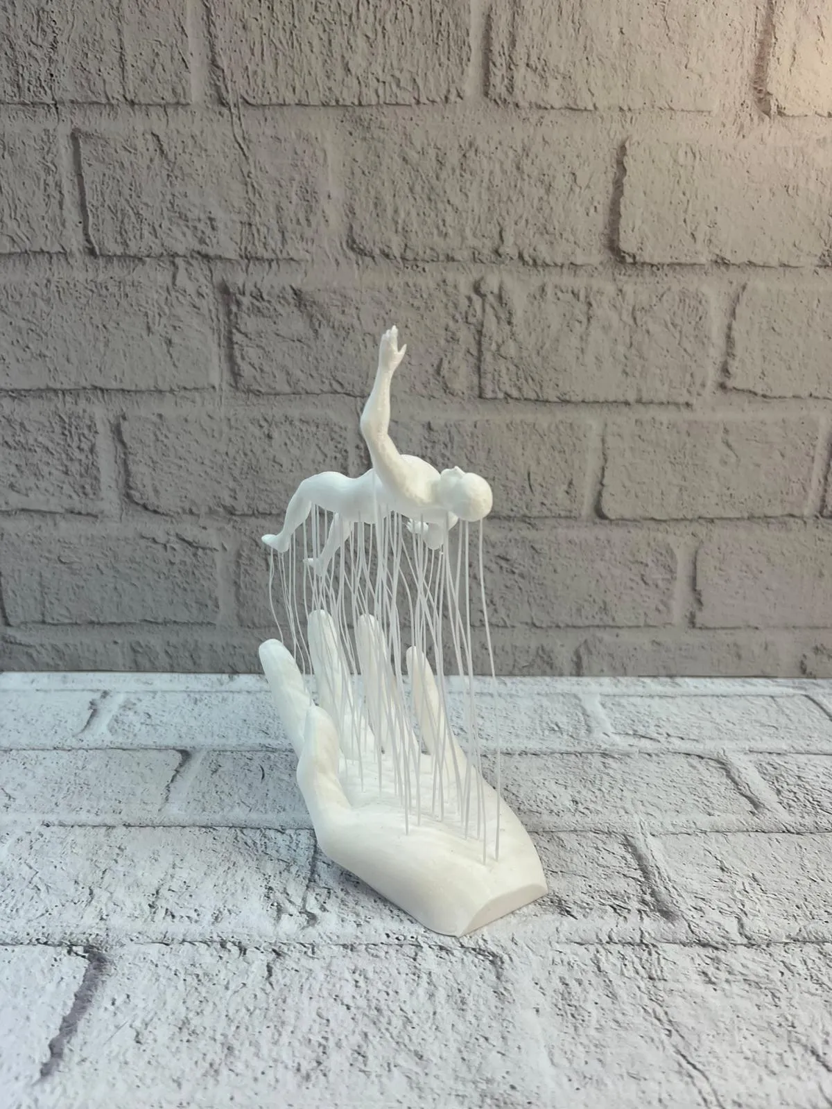 El İnsan Figürü Beyaz Modern Soyut Tasarım Salon ve Ofis Dekorasyonu