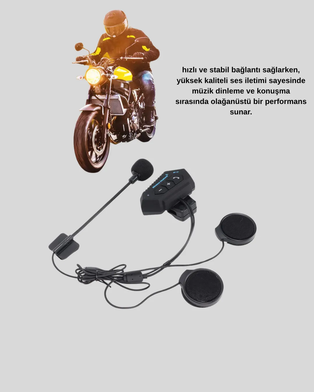 BT22 Kask Bluetooth Kulaklık 5.0 – Suya Dayanıklı, Gürültü Önleyici, Uzun Pil Ömürlü