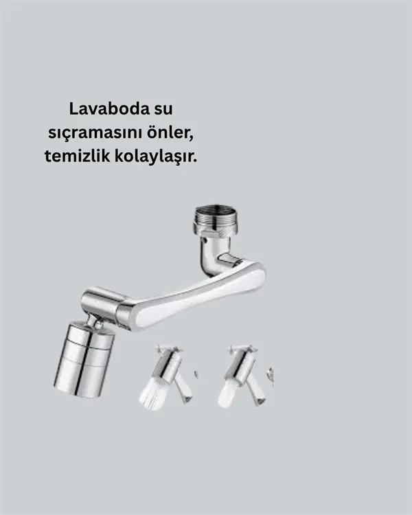 1080° Dönebilen Püskürtme Filtreli Musluk Başlığı Su Tasarruflu