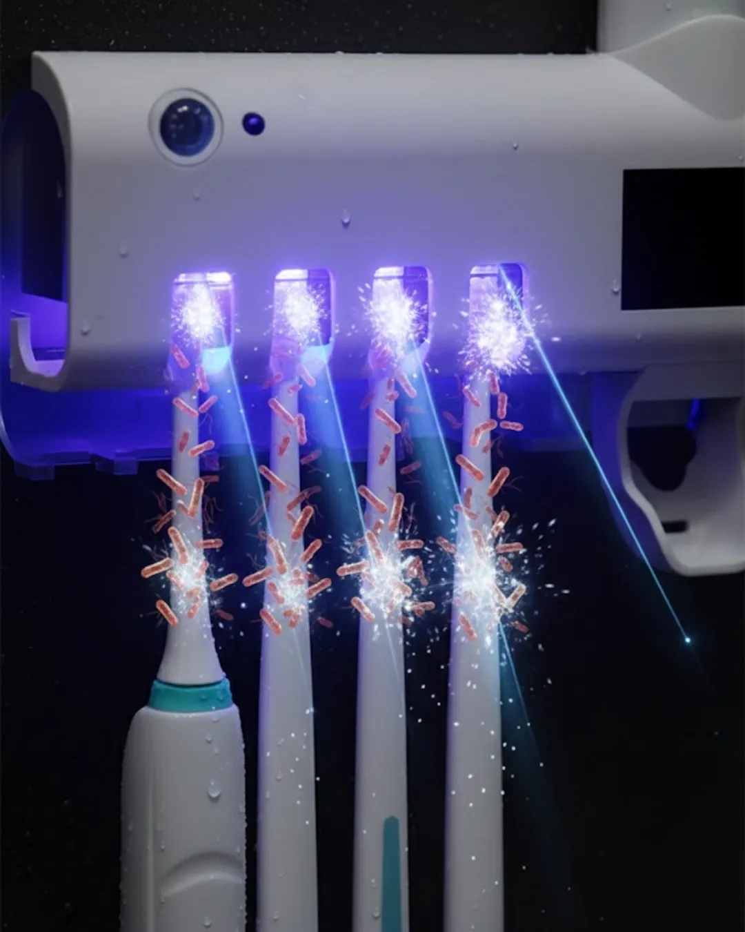 Sensörlü UV Sterilize Diş Fırçası Tutucu ve Macun Sıkma Aparatı