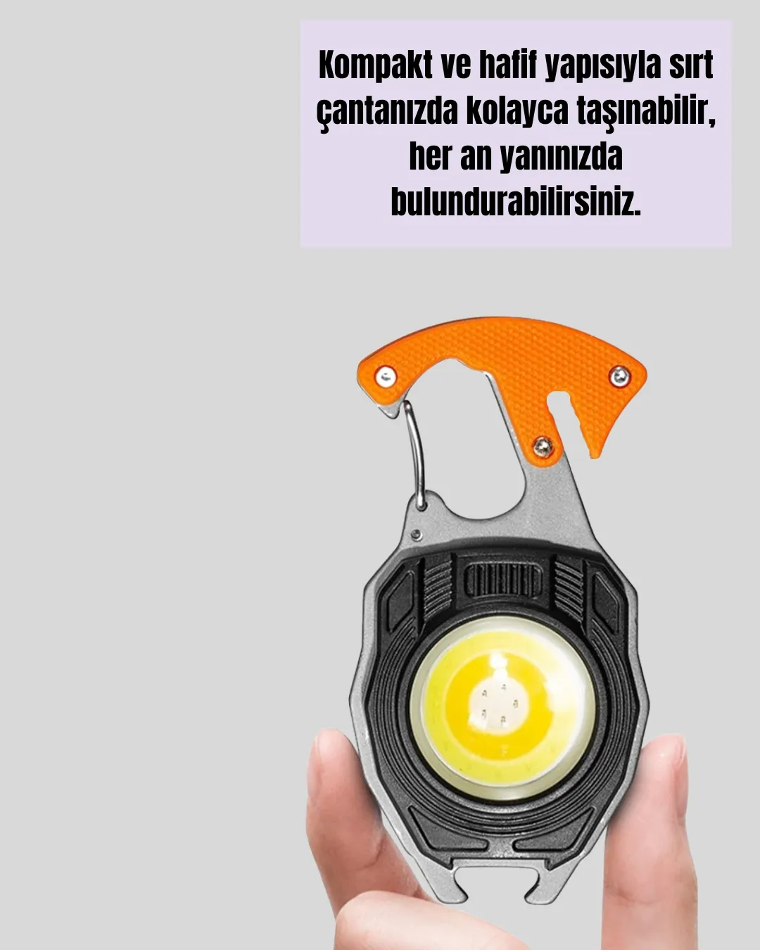 USB Şarjlı Mini LED Anahtarlık Fener