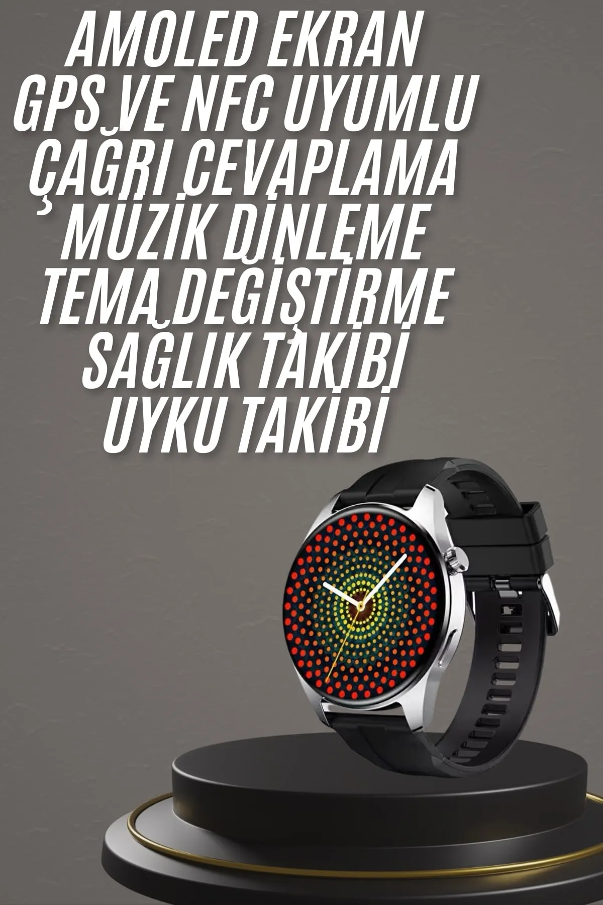 Akıllı Saat 1.5 Inç Amoled Ekran Çift Kordonlu GPS NFC Uyumlu