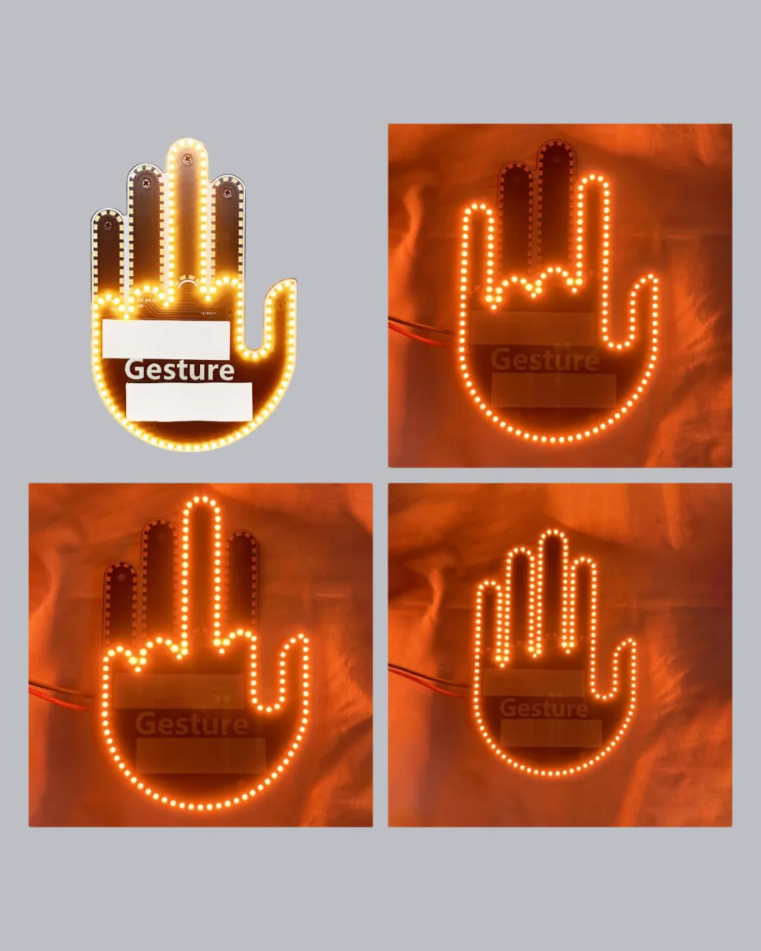 176 LED Amber Renkli El Hareketiyle Kontrol Edilen Motosiklet Dönüş Sinyali