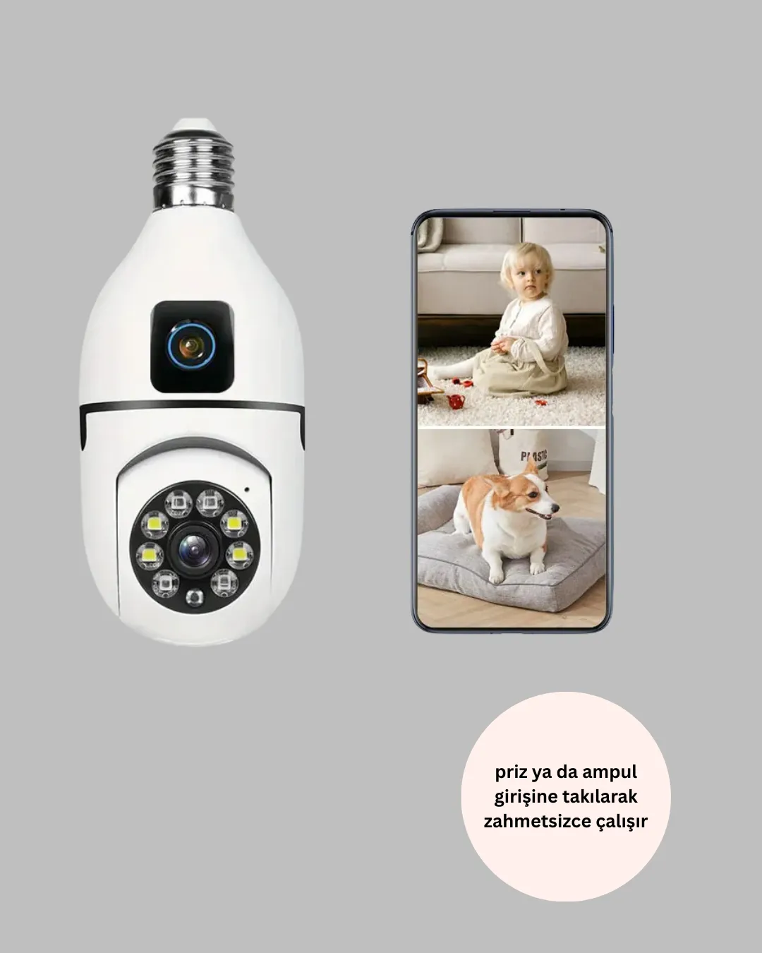 1080P WiFi Ampul Kamerası