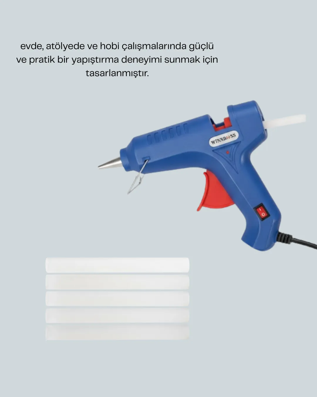 Sıcak Mum Tabancası 40W 5 Silikon Hediyeli Kolay ve Hızlı Yapıştırma