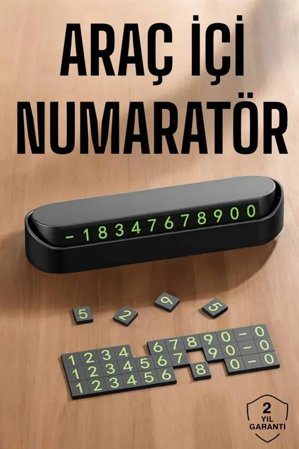 Araç İçi Numaratör Numaralık Torpido Üstü Açılır Kapanır Telefon Numarası Bırakma