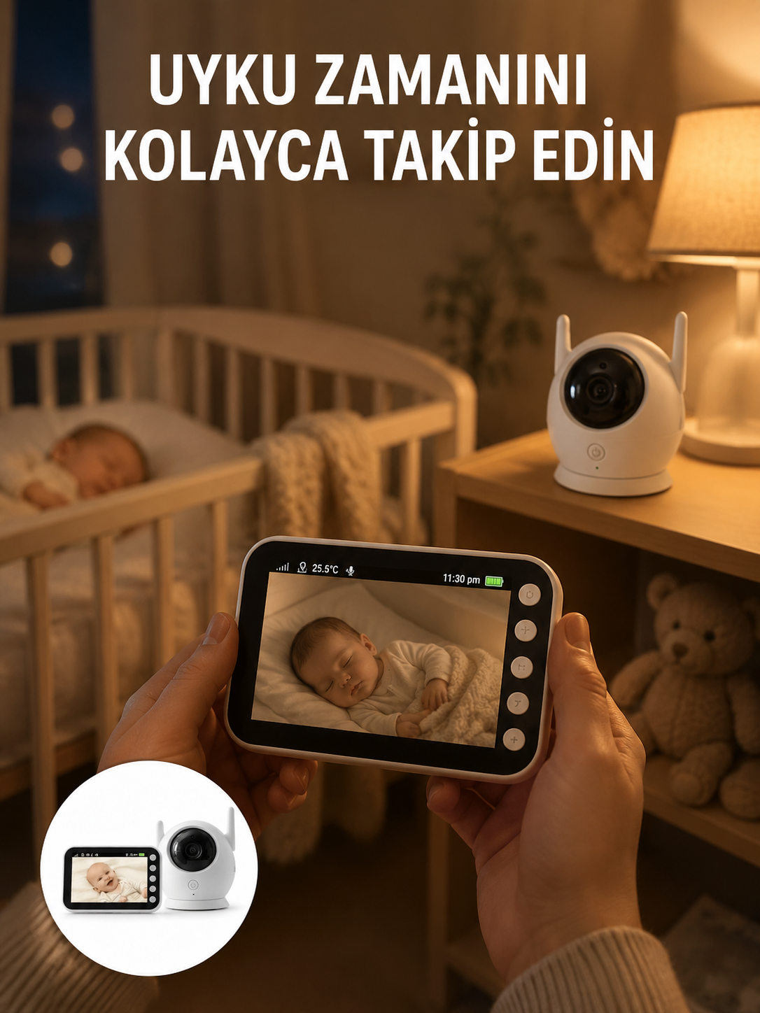 Gece Görüşlü Hareket Takipli Bebek Kamera Sistemi
