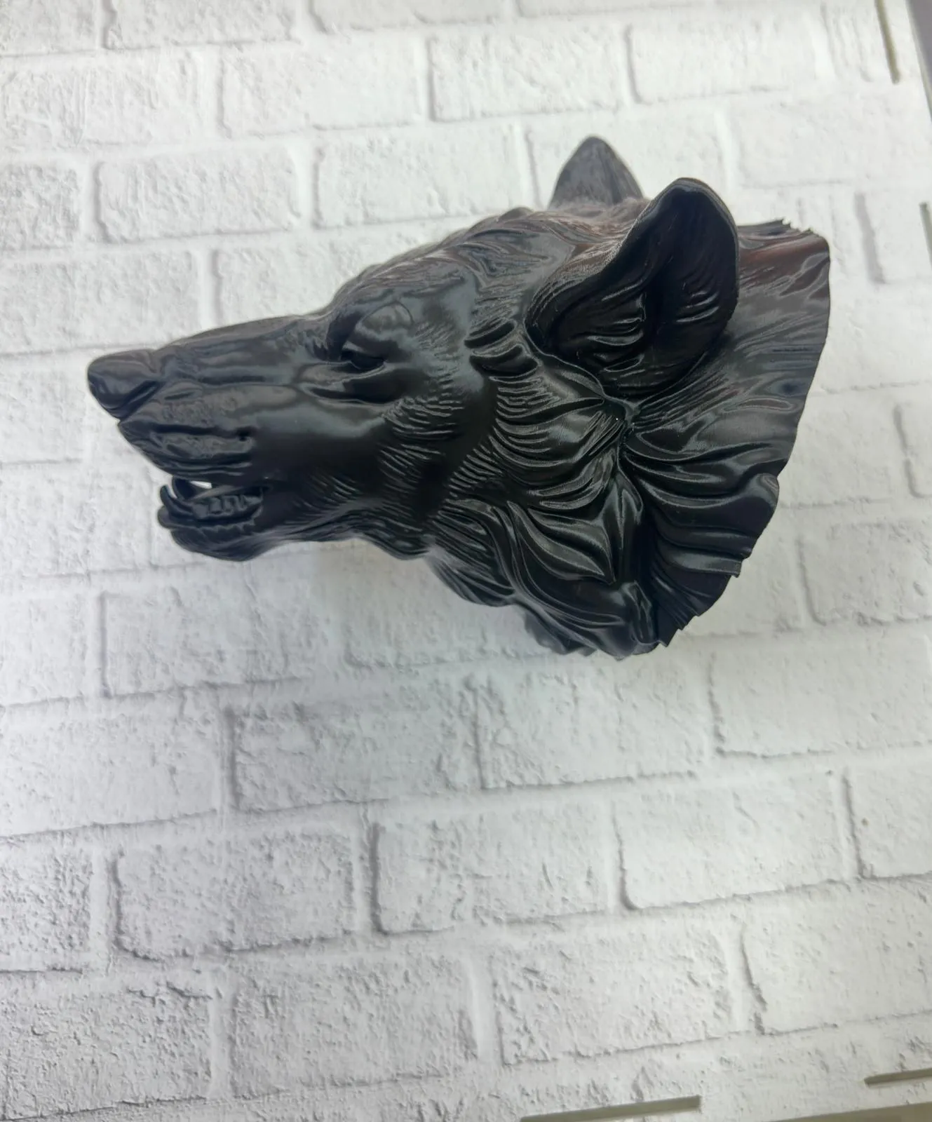 3D Siyah Ayı Başı Duvar Süsü Özel Tasarım Dekoratif Heykel 25x19 cm