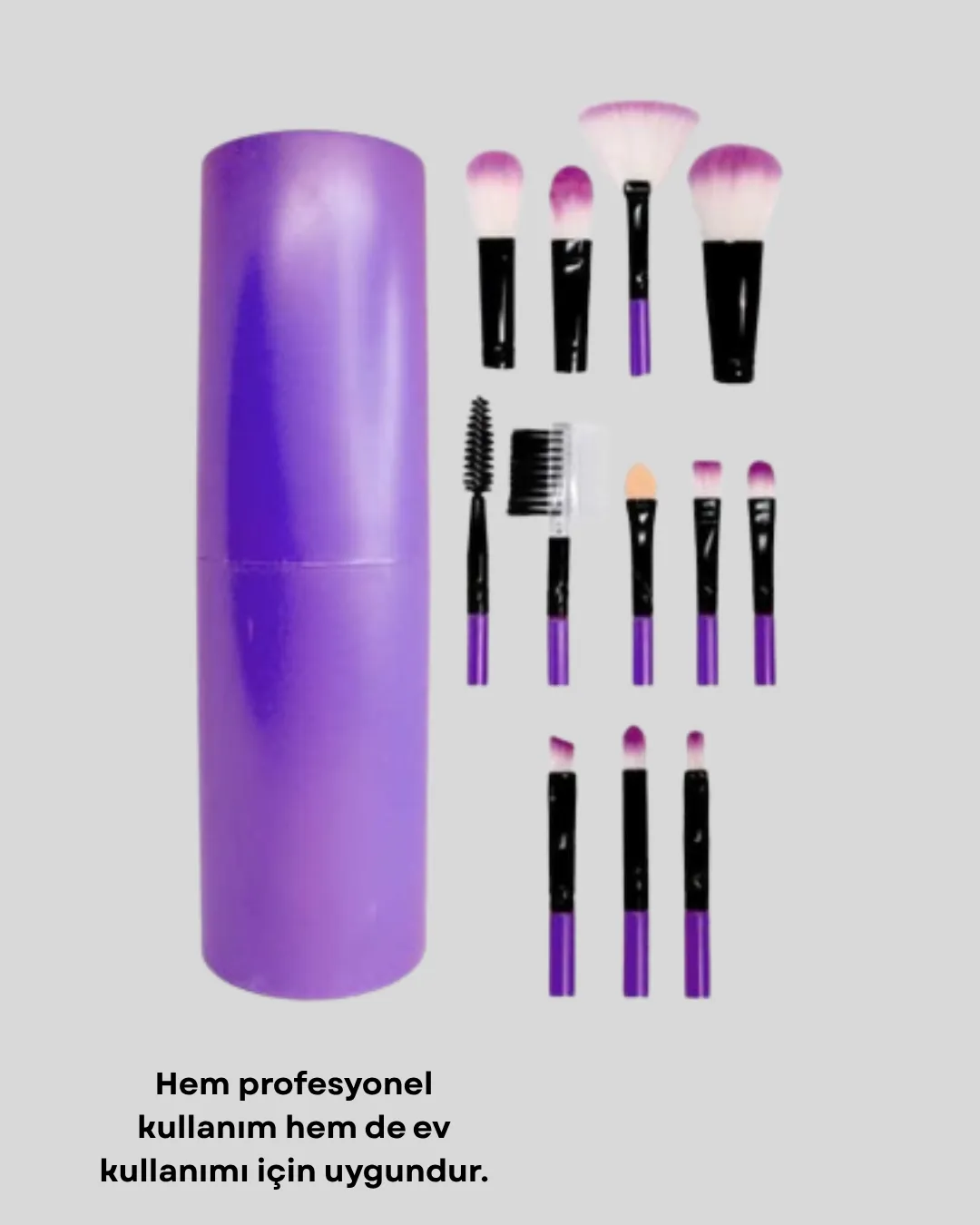 Ultra Yumuşak 12’li Makyaj Fırça Seti – Dökülme Yapmaz, Dalin Şampuan ile Temizlenebilir