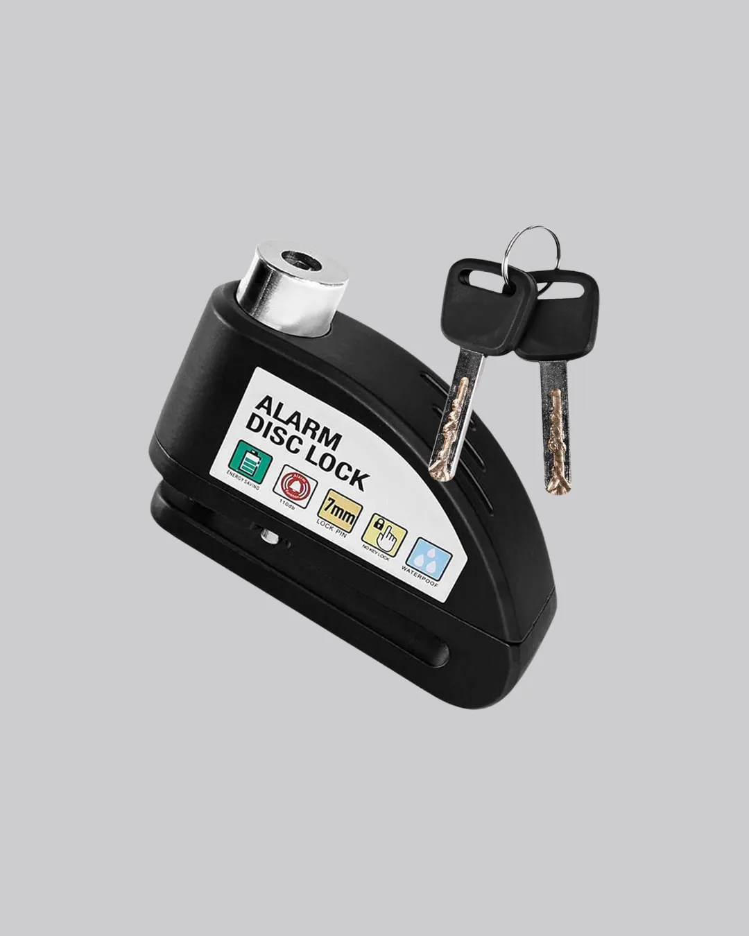 Titreşim Sensörlü Alarmlı Motosiklet Disk Kilidi 14mm Çelik Çift Kilitleme