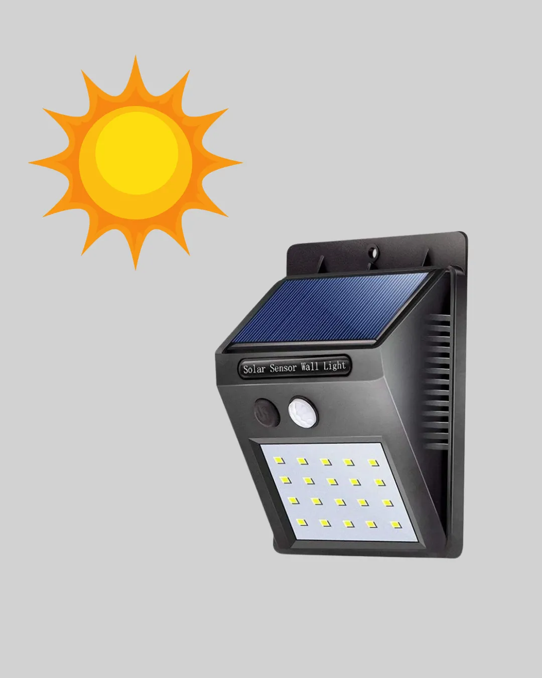 Güneş Enerjili 20 LED Hareket Sensörlü Lamba – IP65 Su Geçirmez Dış Mekan Aydınlatma