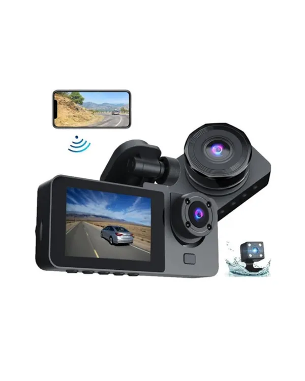 Full HD Çözünürlüklü Üç Kameralı Araç İçi Kamera – Park ve Sürüş Güvenliği