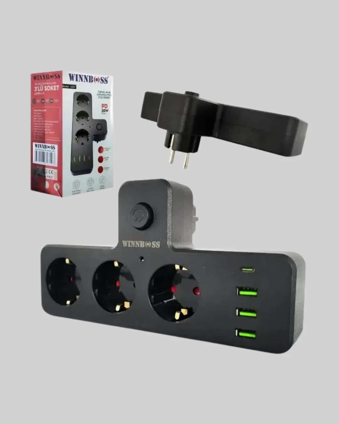 Masa Üstü Çoklu Priz USB ve Type-C Çıkışlı Güç Dağıtıcı