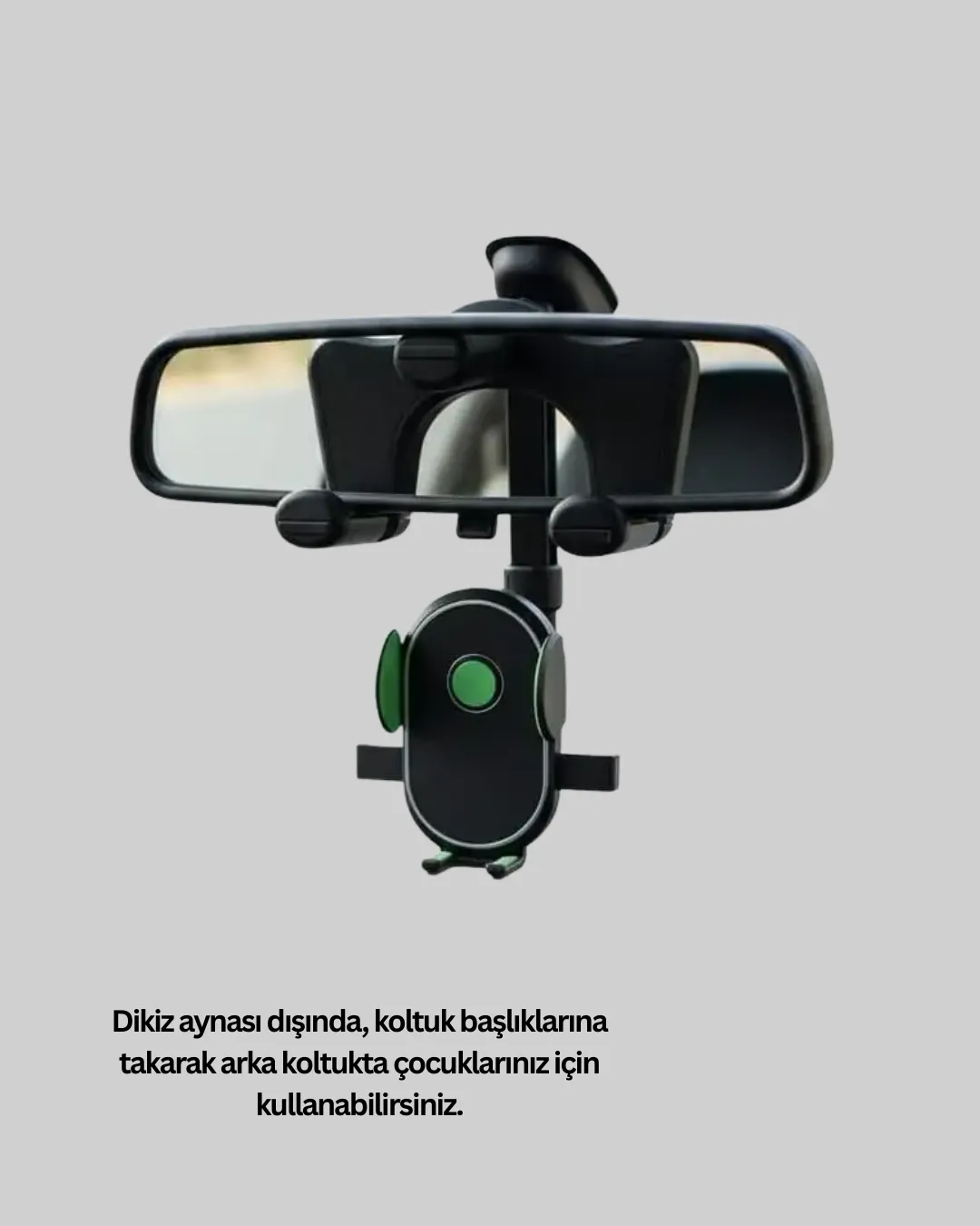 Dikiz Aynasına ve Koltuk Başlığına Uyumlu Telefon Tutucu