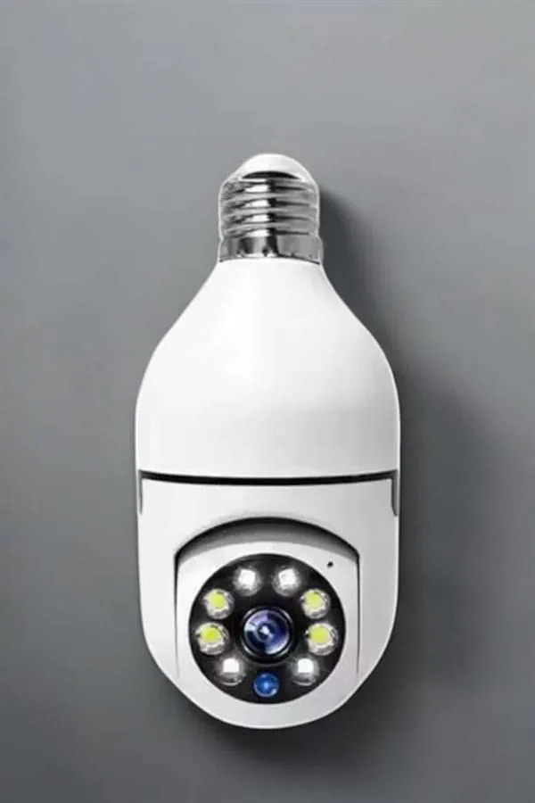 Ampul Görünümlü Güvenlik Kamerası Duylu Wifi Kamerası Dönebilen