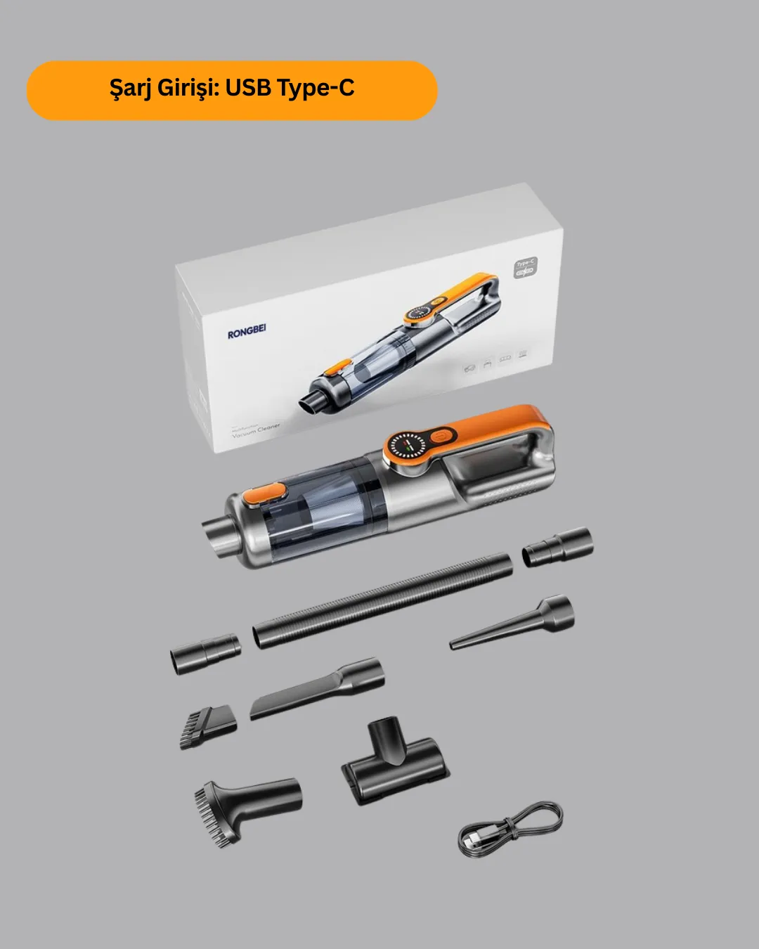 Şarjlı Kablosuz El Süpürgesi Yüksek Emiş Güçlü ve Çok Başlıklı