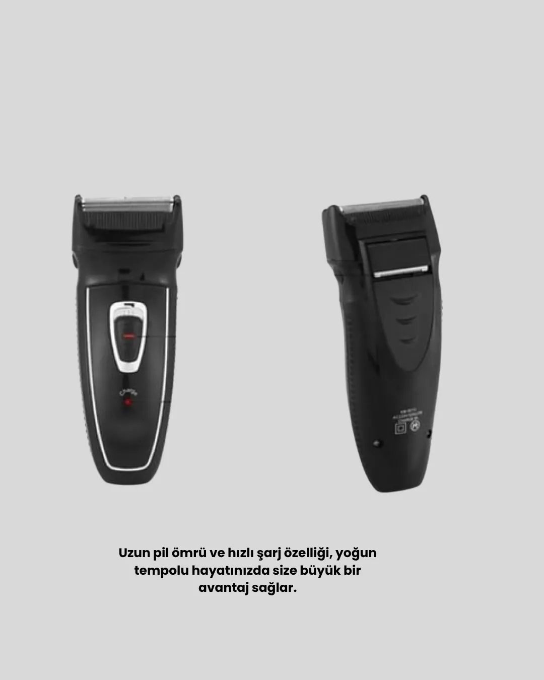 Uzun Pil Ömürlü Şarjlı Tıraş Makinesi – Hızlı Şarj, Ergonomik Tasarım, Çok Yönlü Kullanım