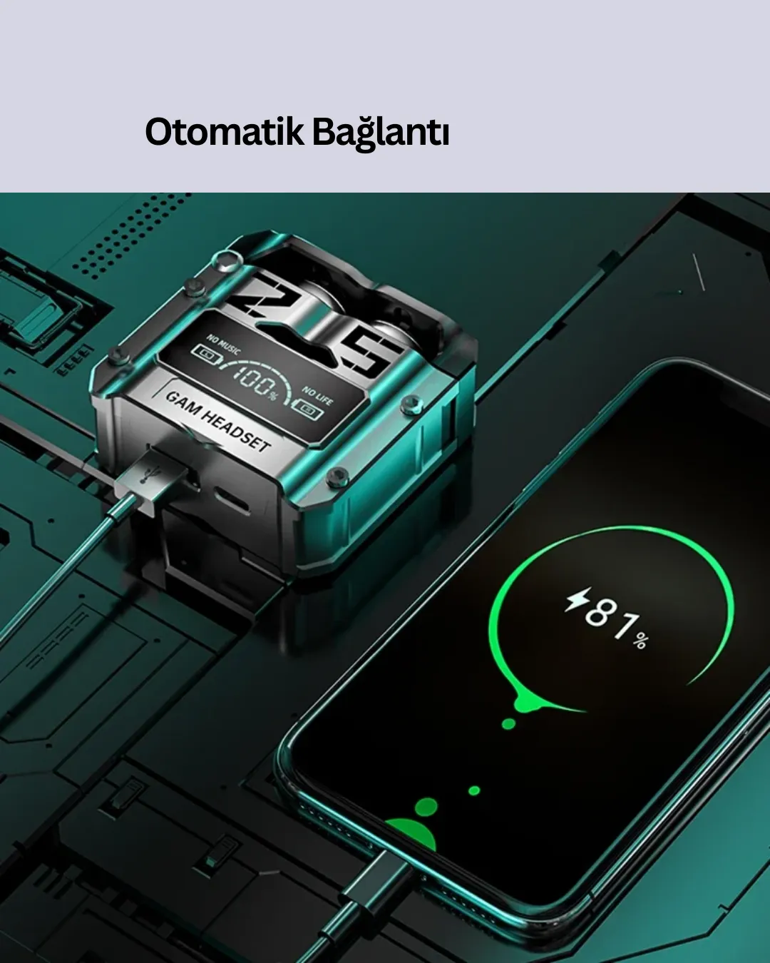 Şarj Kutulu Kablosuz Bluetooth Kulak İçi Spor Kulaklık