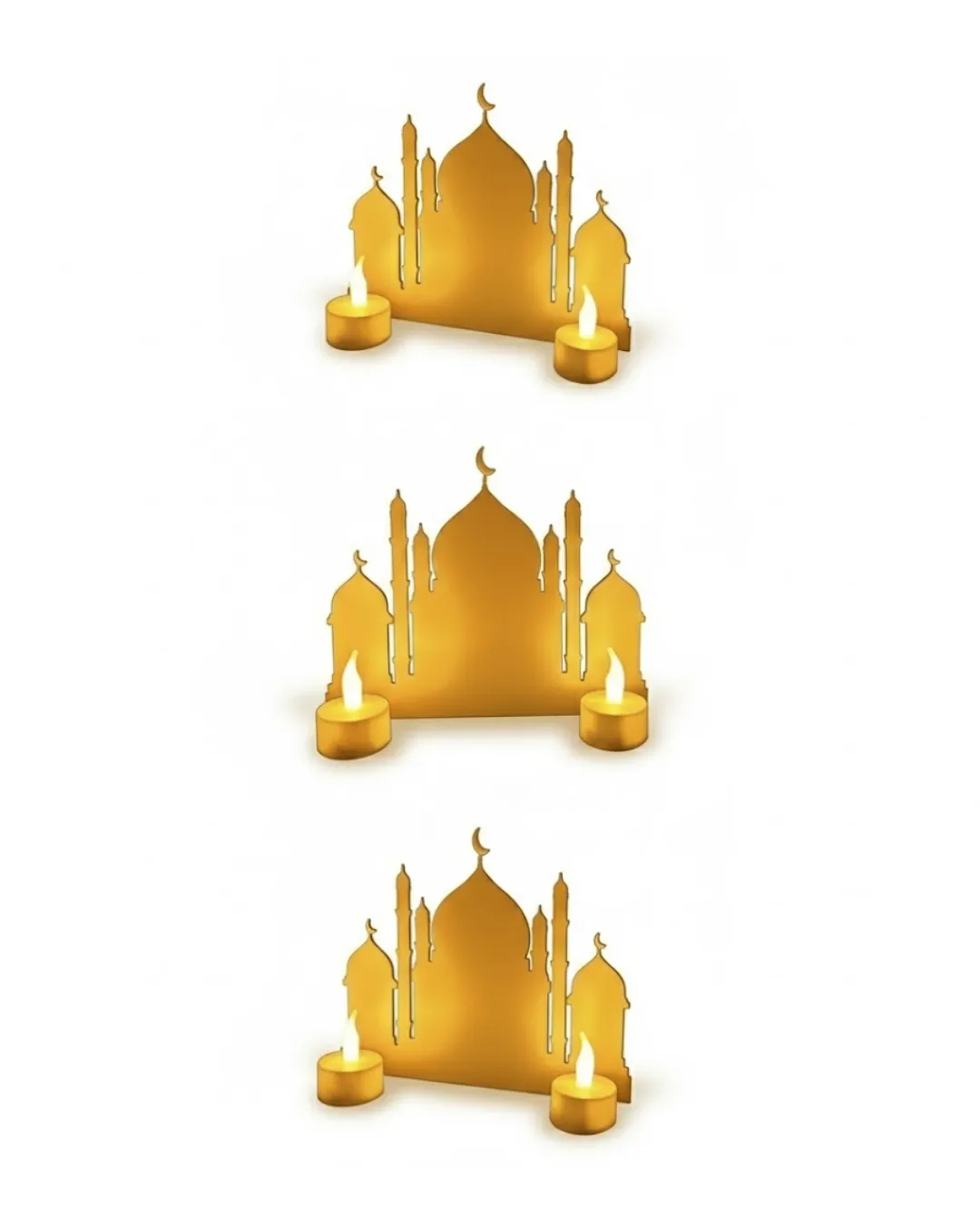 3D Cami Masa Üstü Dekor 2 Pilli LED Mumlu Hediye Set