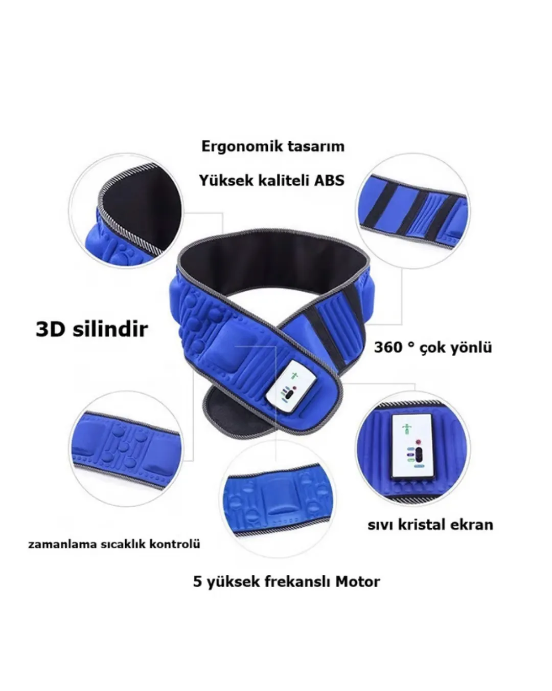 Elektrikli Zayıflama Kemeri Titreşimli Bel ve Karın Masaj Kemeri