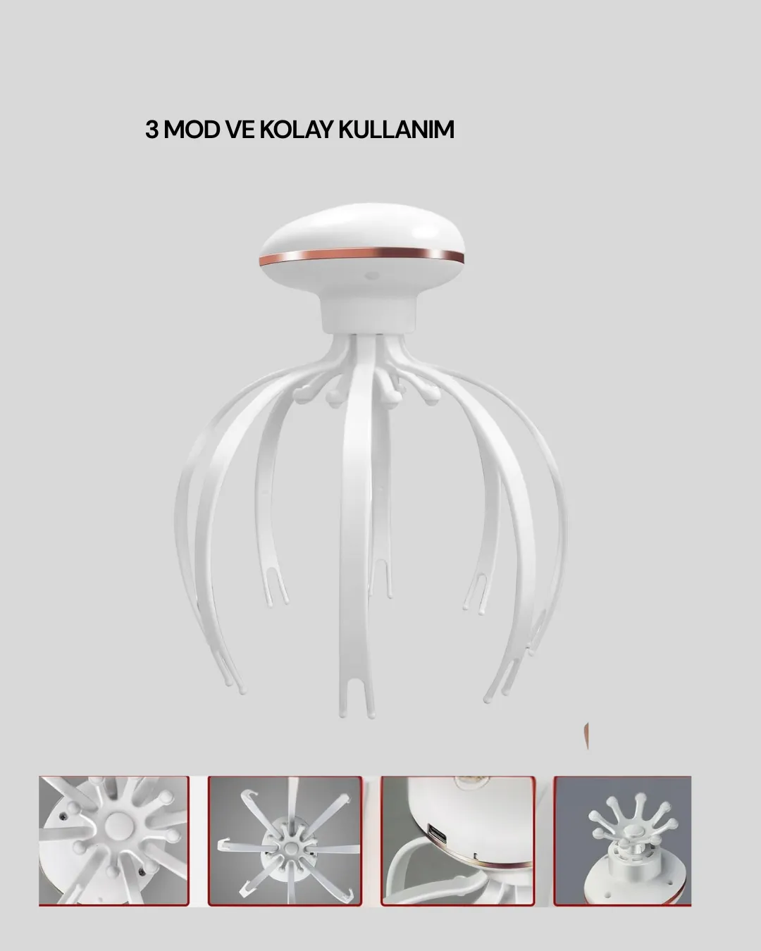 Taşınabilir Elektrikli Kafa Masaj Cihazı Sessiz Motor ve Ergonomik Tasarım