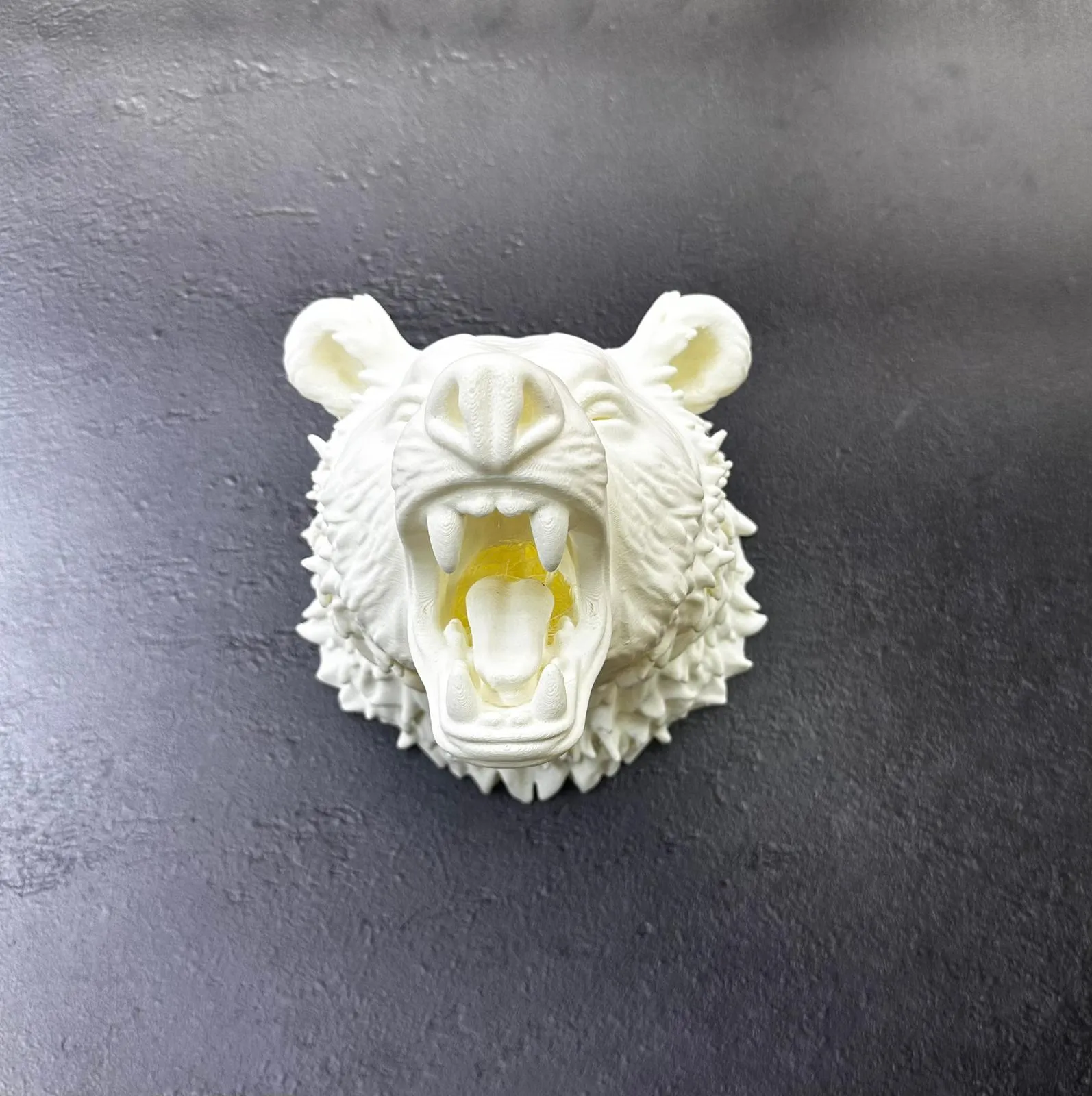 Dekoratif Beyaz Ayı Duvar Heykeli Asılabilir Hediyelik 25x19 cm