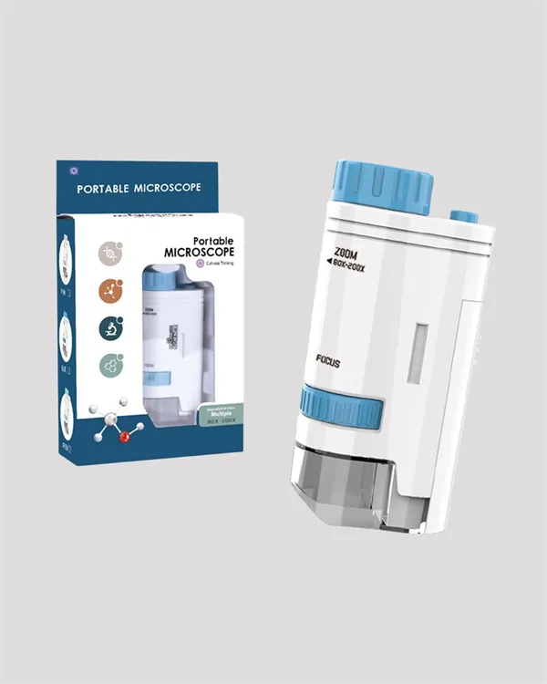 Taşınabilir LED Işıklı Cep Mikroskop – 80X–200X Büyütme