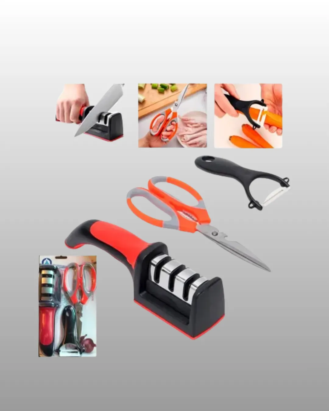 Çok Amaçlı Mutfak Makas Seti – Paslanmaz Çelik ve Ergonomik Tasarım