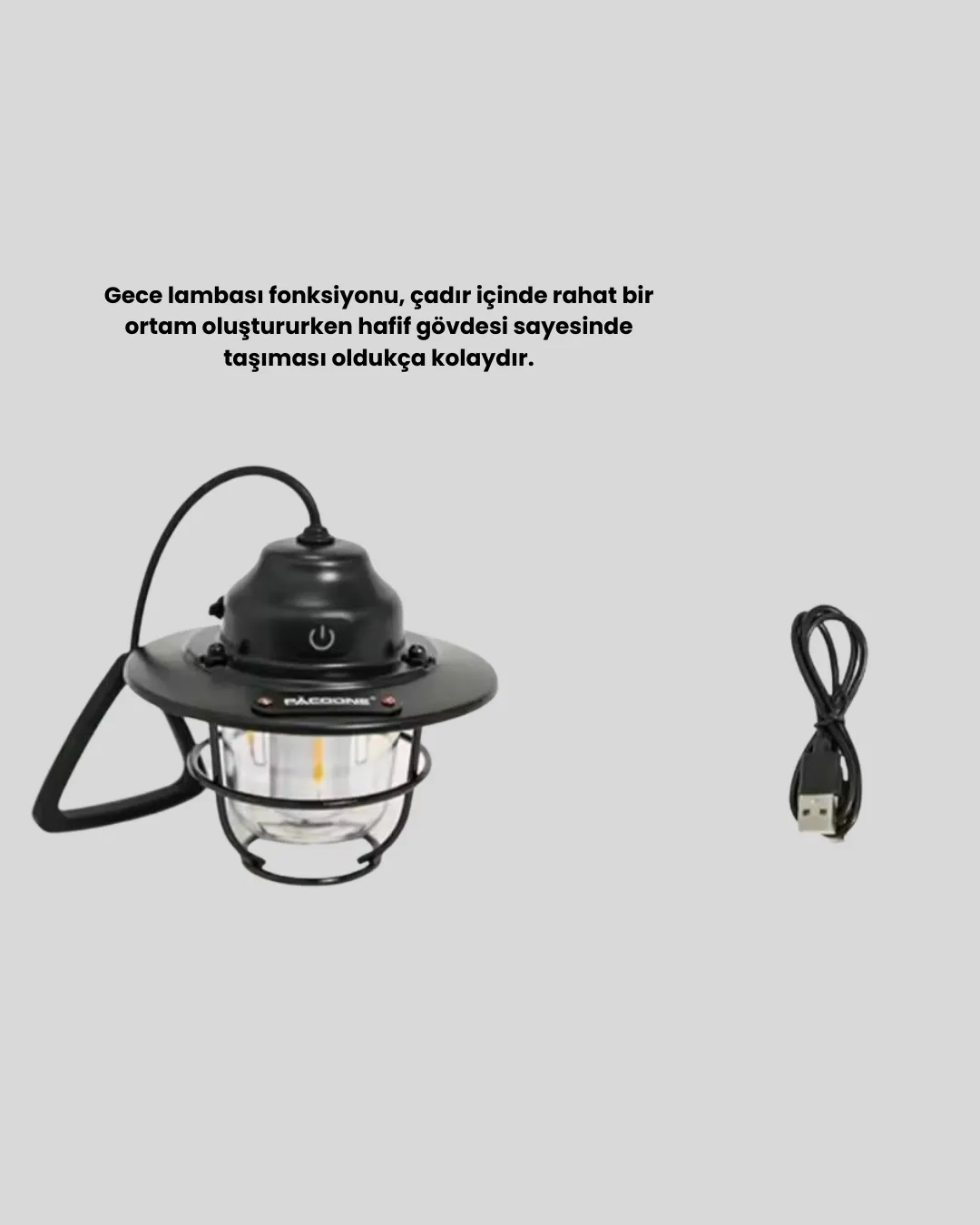 Retro Kamp Lambası Su Geçirmez Taşınabilir Gece Işığı Uzun Pil Ömürlü