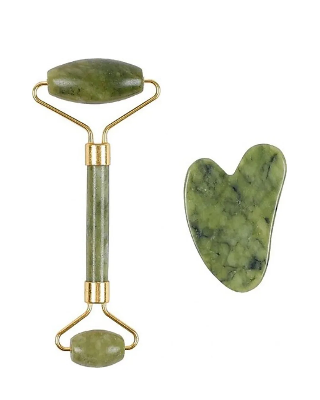 Yeşim Taşı Yüz Bakım Seti Çift Başlıklı Roller ve Gua Sha