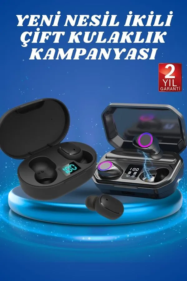 Çift Kulaklık Kampanyası Dokunmatik Kontrol Kulak İçi Yüksek Ses Kaliteli Mikrofonlu