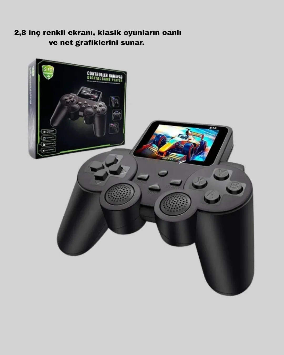 S10 Retro Oyun Konsolu Taşınabilir 2.8 İnç Ekran Ergonomik Nostalji