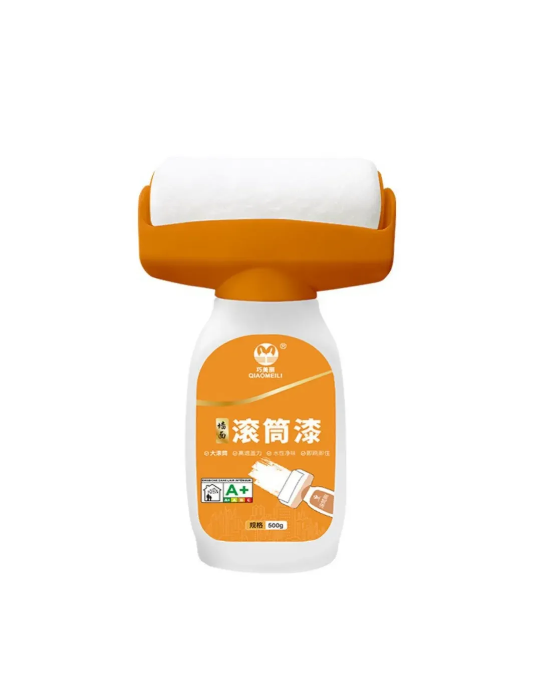 Duvar Rötuş Boya Rulosu 2si 1 Arada Hazneli Hızlı Kuruyan Yama Fırçası