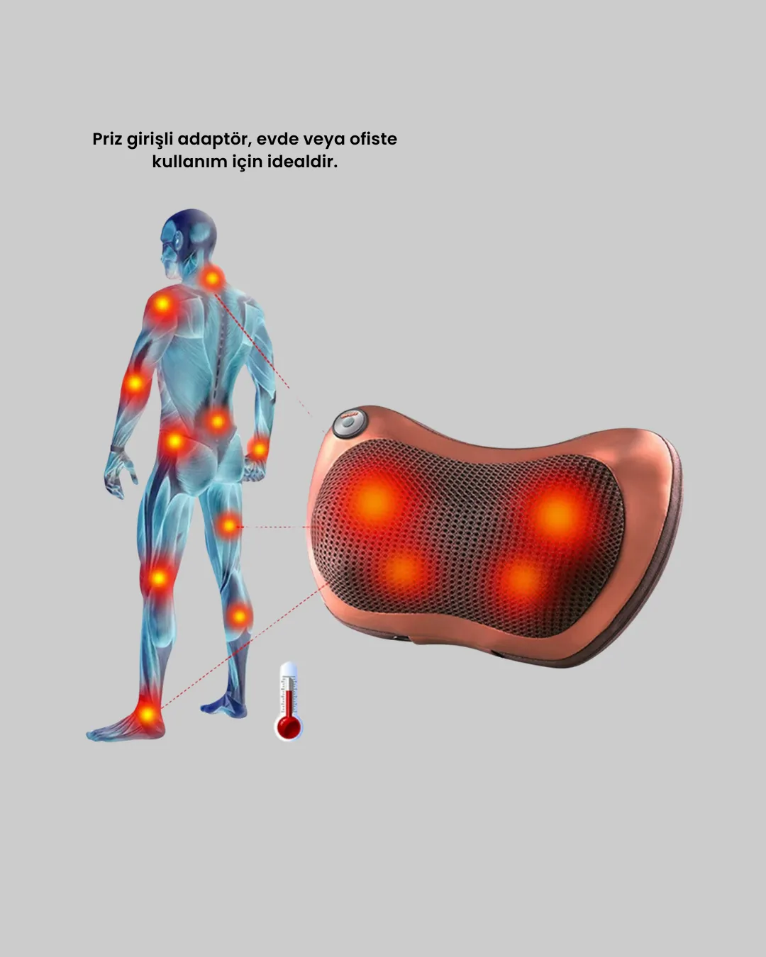 8 Toplu Derin Yoğurma Masaj Yastığı Ev ve Araç Kullanımına Uygun