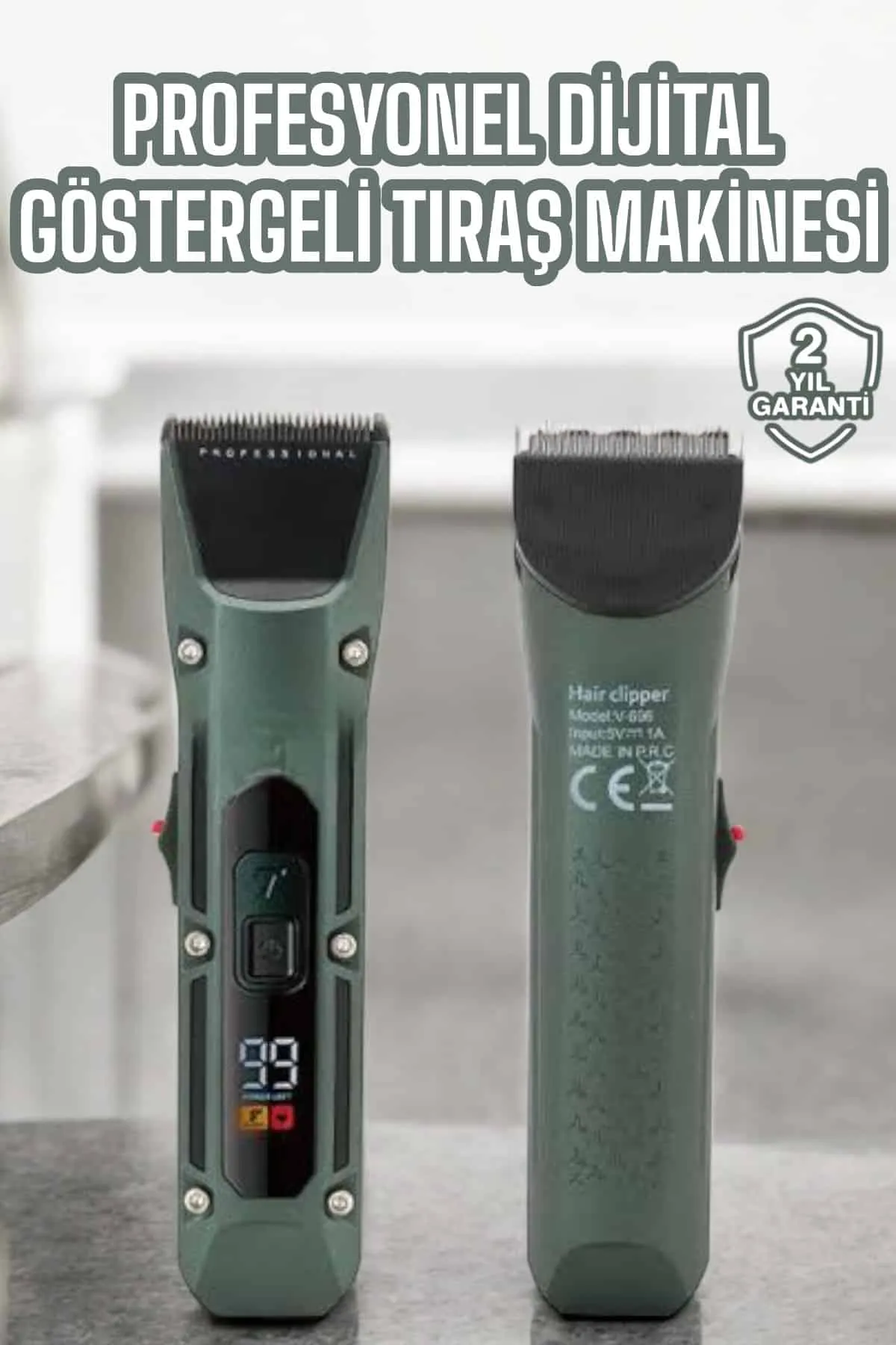 Tıraş Makinesi Dijital Göstergeli Turbo Motor Paslanmaz Çelik