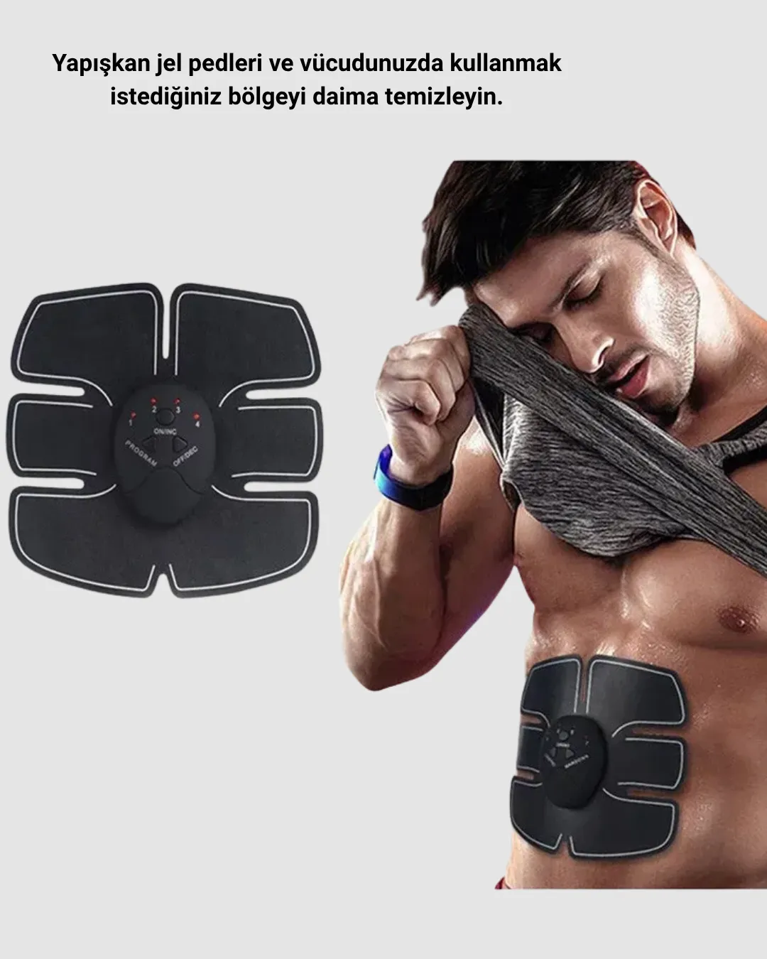 EMS Vücut Geliştirici Göbek ve Kol Pedli 6 Modlu Akıllı Kas Cihazı