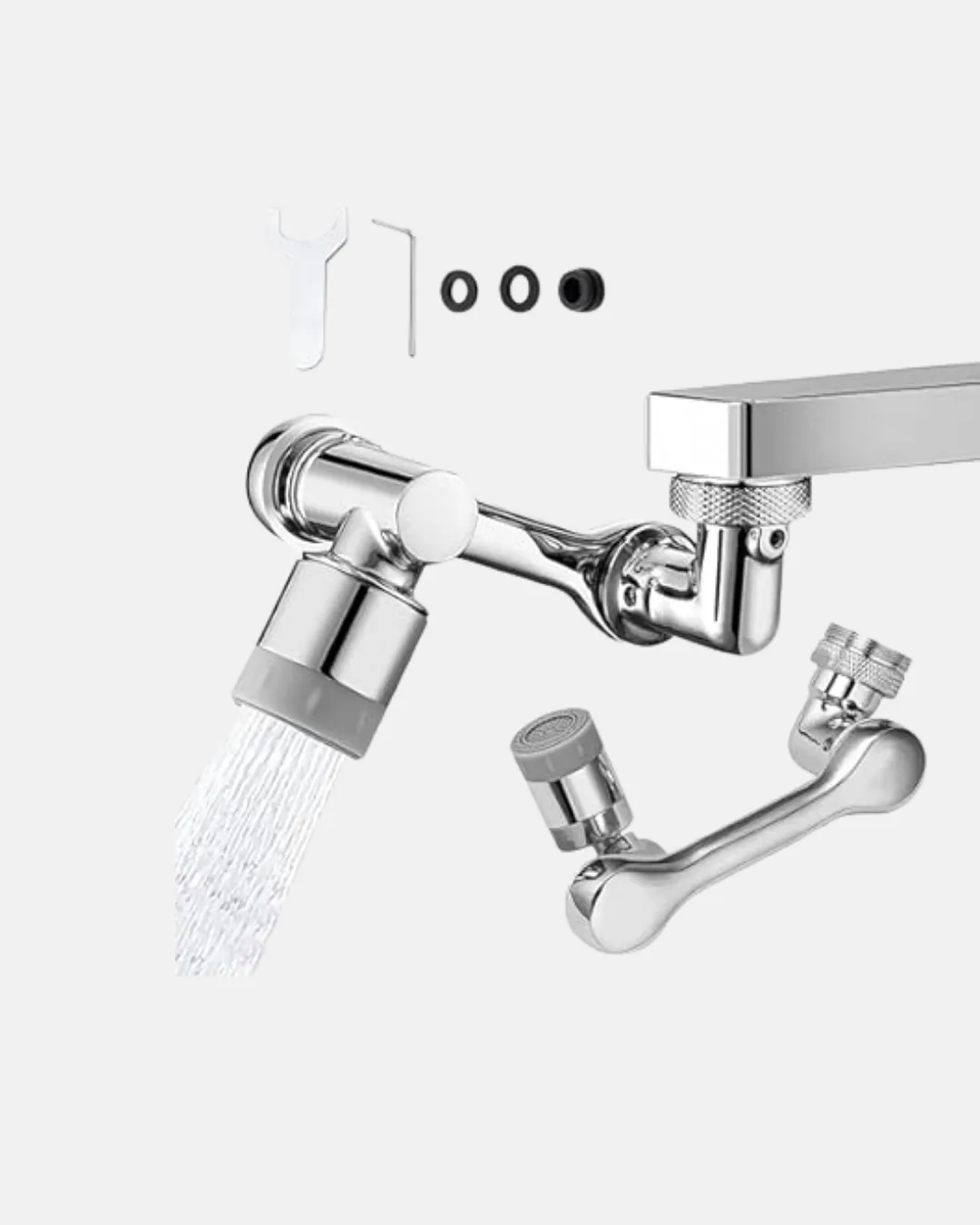 1080° Dönebilen Musluk Ucu – Su Tasarruflu, Esnek ve 360° Çift Eksenli Başlık