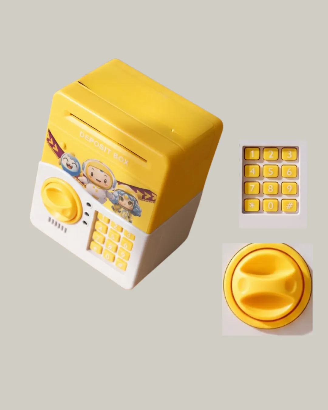 Sarı Şifreli Eğitici Çocuk Kumbarası Otomatik Para Girişli