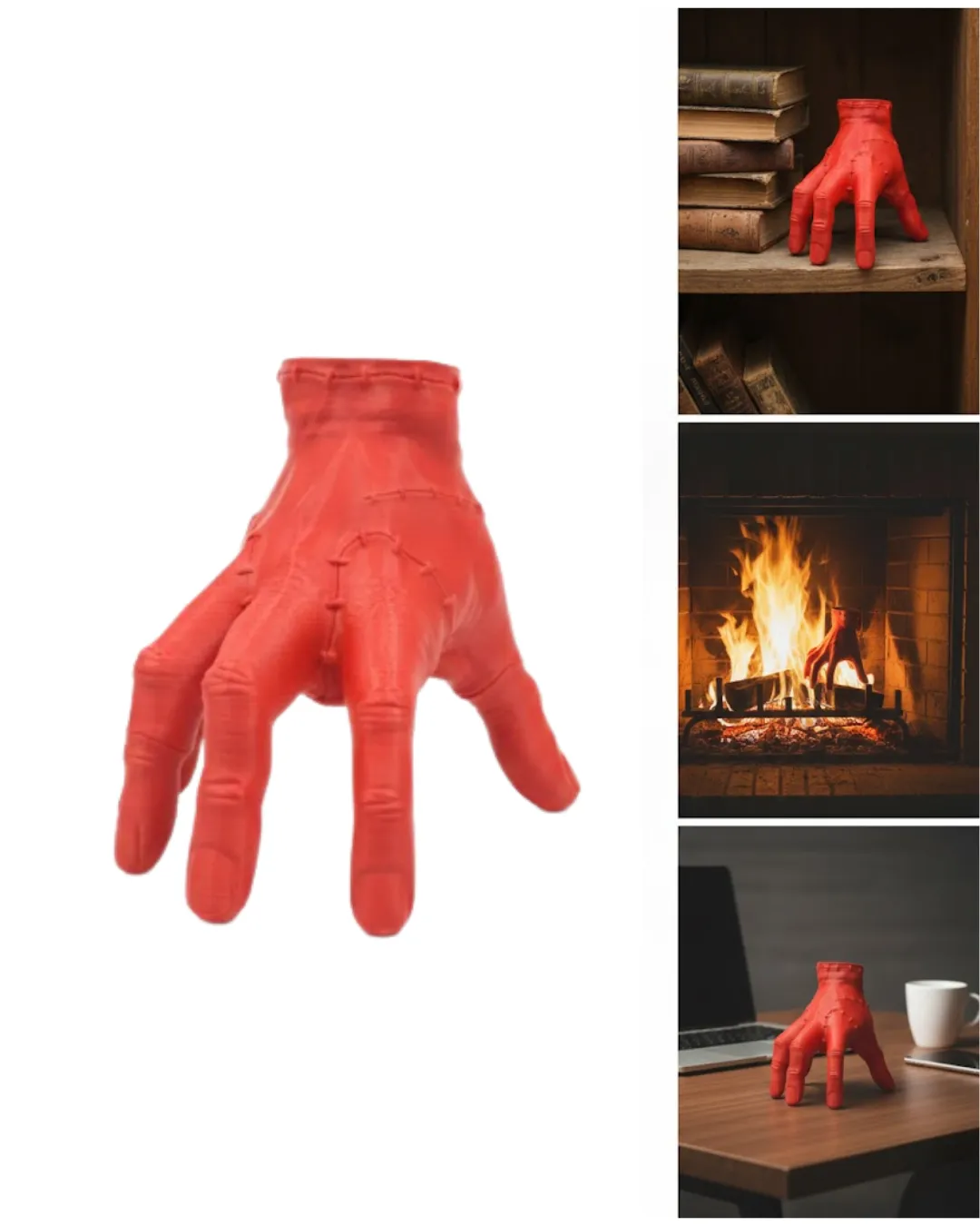 3D Kırmızı El Dekor 17x16 cm Gotik ve Modern Tasarım Obje