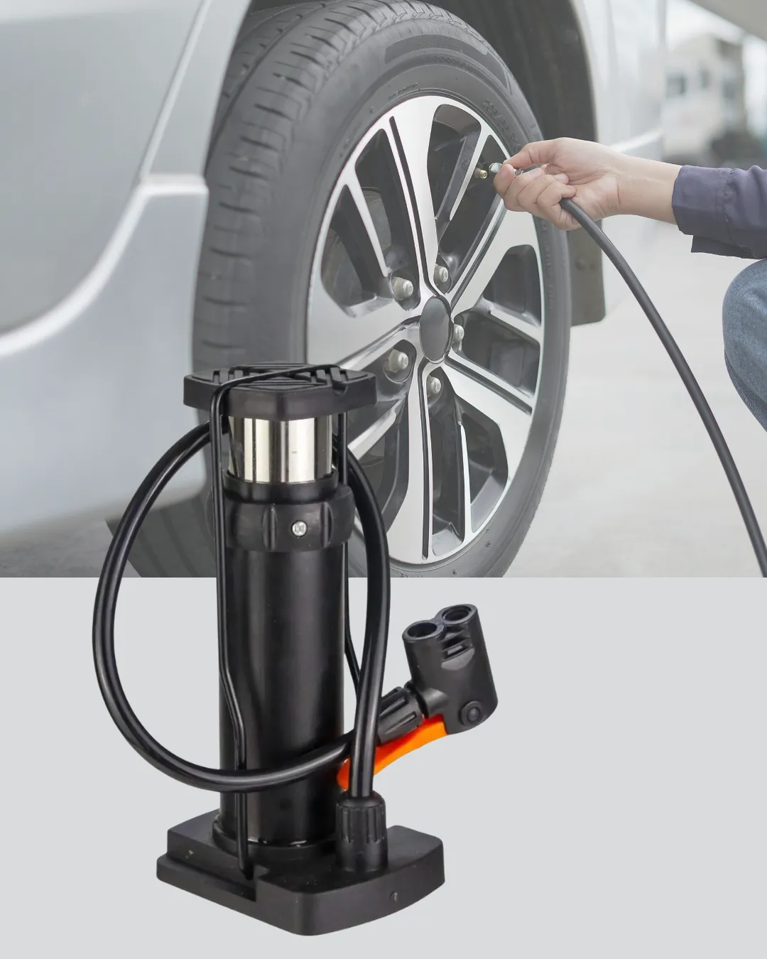 Extra Güçlü Ayak Pompası Otomobil Motosiklet Bisiklet Uyumlu