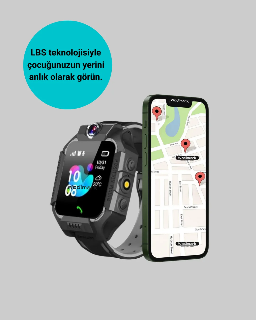 S10 Akıllı Çocuk Saati Siyah Tasarım Adımsayar ve Alarm Fonksiyonu