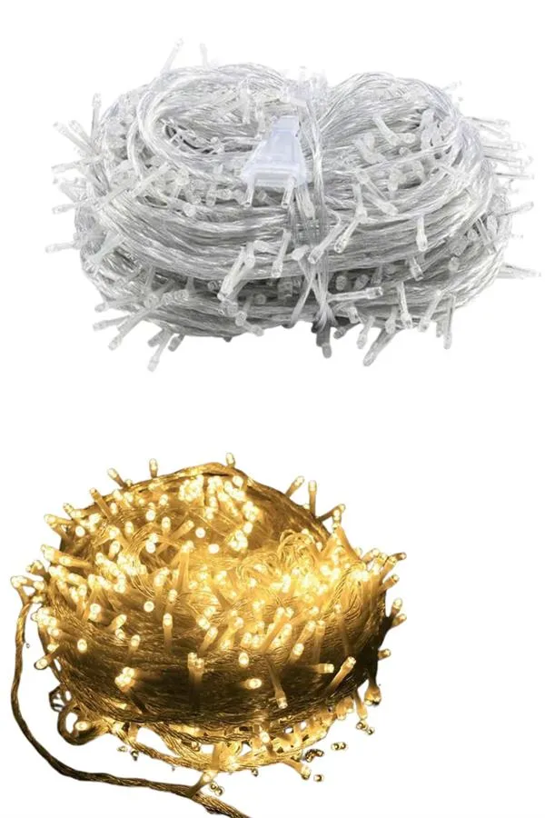 10 Metre Günışığı Led Işık Fişli Dekoratif Sarı Ton Aydınlatma 3 Modlu Led Şerit