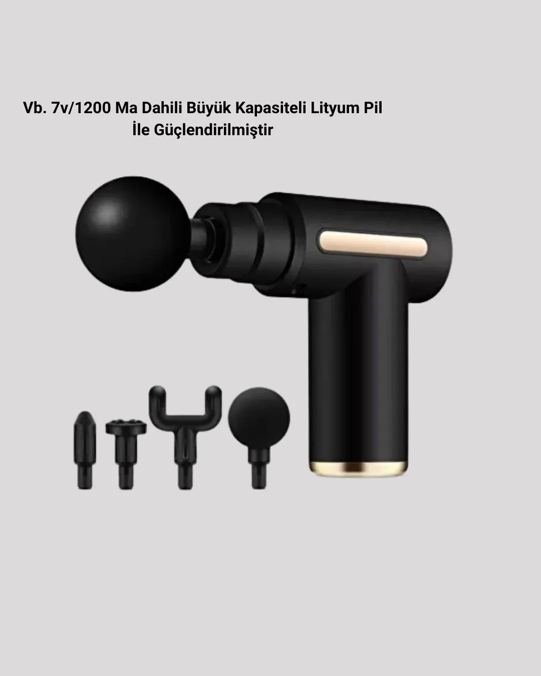 Sporcu Kas Masaj Tabancası 6 Kademe Güçlü Titreşim 4 Başlık Şarjlı Masaj Aleti