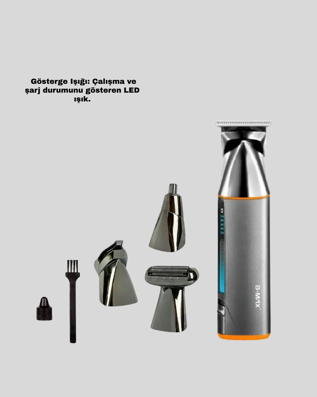 Şarjlı 9’u 1 Arada Çok Amaçlı Erkek Bakım Seti Yıkanabilir Başlıklar