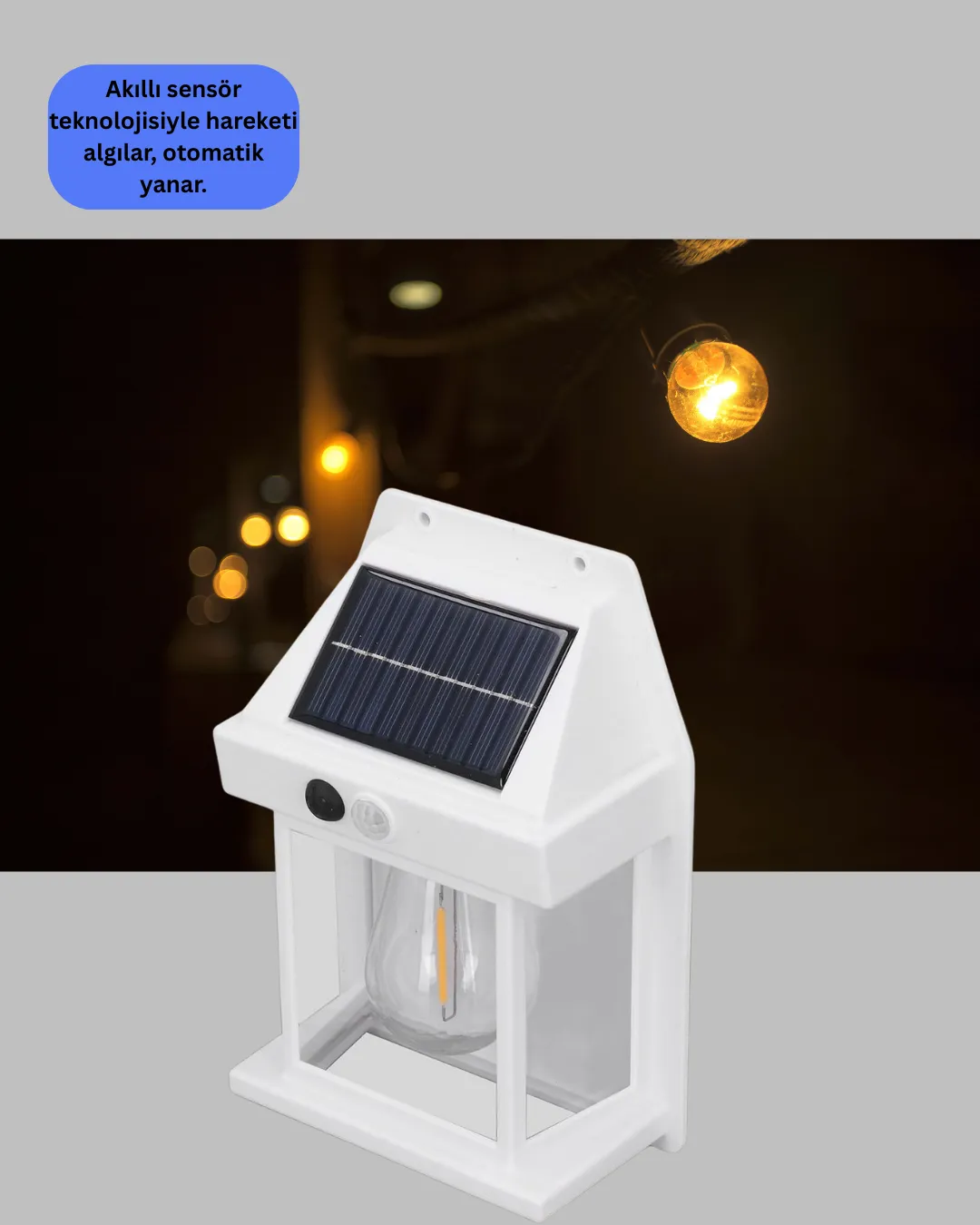Sensörlü Solar Led Dış Duvar Aydınlatma