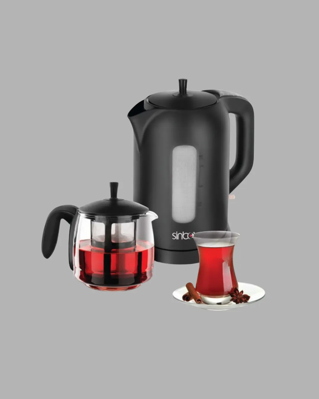 Sinbo STM 5840 Elektrikli Çay Makinesi 1800W Cam Demlik ve Sıcak Tutma Özellikli