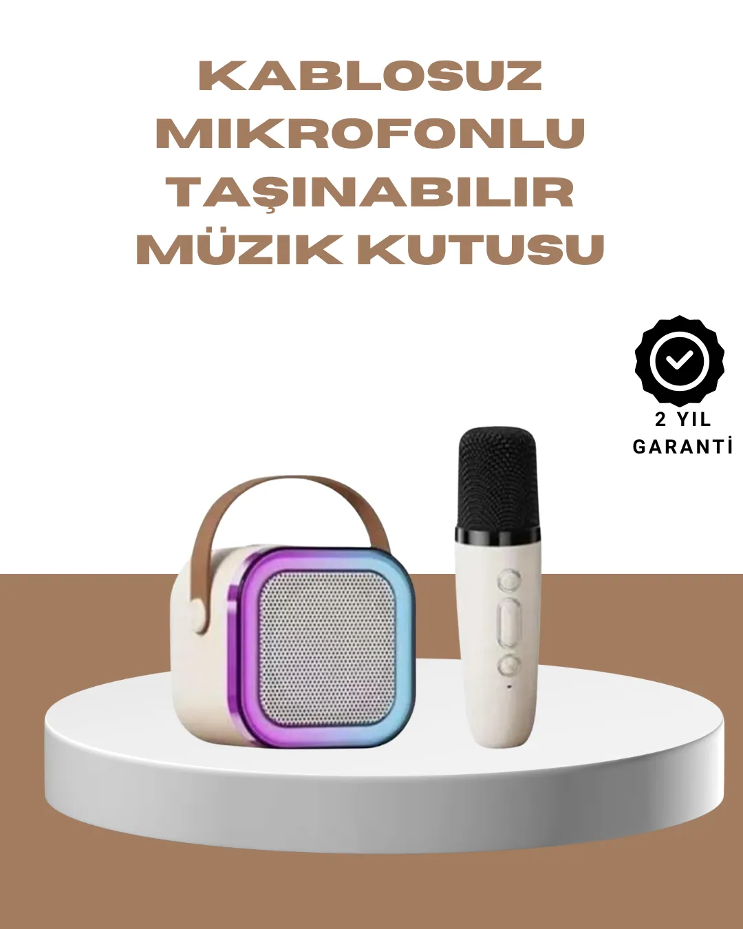 Bluetooth Karaoke Mikrofon ve Hoparlör Seti Taşınabilir