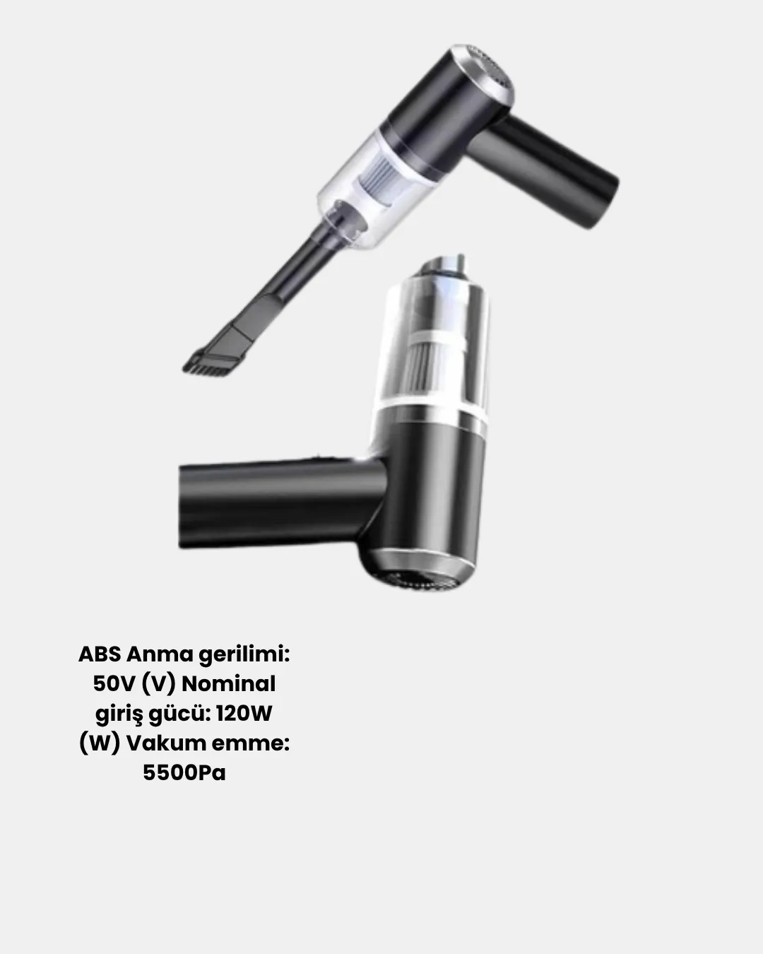 Taşınabilir Vakumlu Araç Süpürgesi – Katlanabilir Sap, Yıkanabilir Filtre, 120W Motor